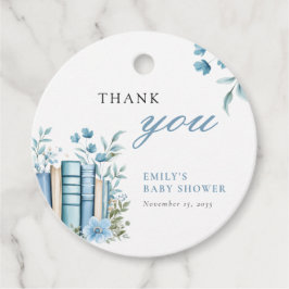 Een nieuw hoofdstuk Blauw Baby shower Bedankjes Labels