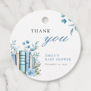Een nieuw hoofdstuk Blauw Baby shower Bedankjes Labels