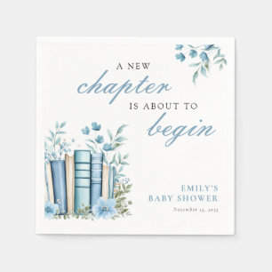Een nieuw hoofdstuk Blauwe baby shower Servet