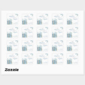 Een nieuw hoofdstuk Blauwe baby shower Vierkante Sticker (Vel)