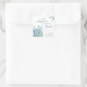 Een nieuw hoofdstuk Blauwe baby shower Vierkante Sticker (Tas)