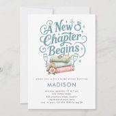 Een nieuw hoofdstuk Blauwgroen faux glitter Vrijge Kaart (Voorkant)