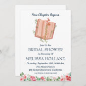 Een nieuw hoofdstuk boek Bruids Douche Uitnodiging (Voorkant / Achterkant)