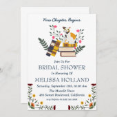 Een nieuw hoofdstuk boek Bruids Douche Uitnodiging (Voorkant / Achterkant)