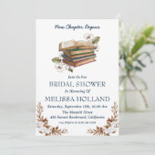 Een nieuw hoofdstuk boek Bruids Douche Uitnodiging (Staand voorkant)