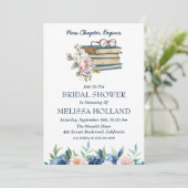 Een nieuw hoofdstuk boek Bruids Douche Uitnodiging (Staand voorkant)