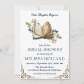 Een nieuw hoofdstuk boek Bruids Douche Uitnodiging (Voorkant)