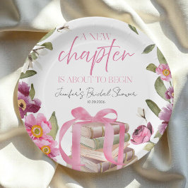 Een nieuw hoofdstuk boeken | Waterverf Vrijgezelle Papieren Bordje