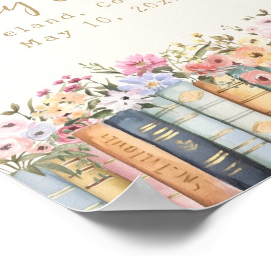 Een nieuw hoofdstuk Boeken Welkom Baby shower Poster (Hoek)