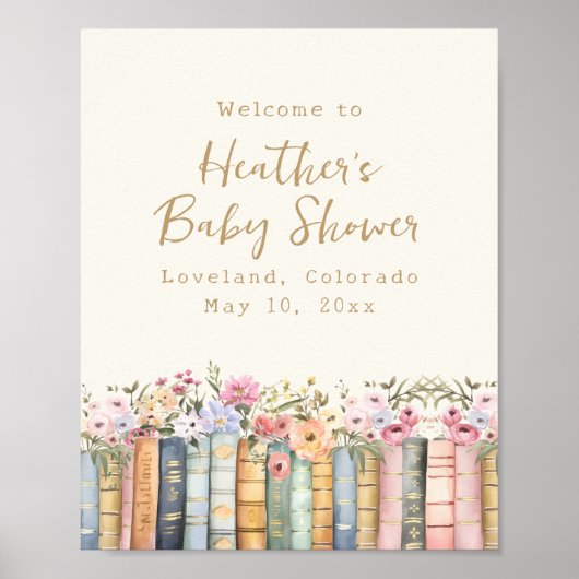 Een nieuw hoofdstuk Boeken Welkom Baby shower Poster (Voorkant)