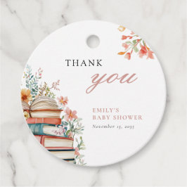 Een nieuw hoofdstuk Floral Baby shower Bedankjes Labels