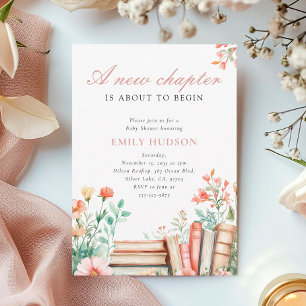 Een nieuw hoofdstuk Floral Baby shower Kaart