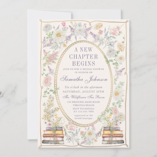 Een nieuw hoofdstuk Floral Storybook Vrijgezellenf Kaart (Voorkant)