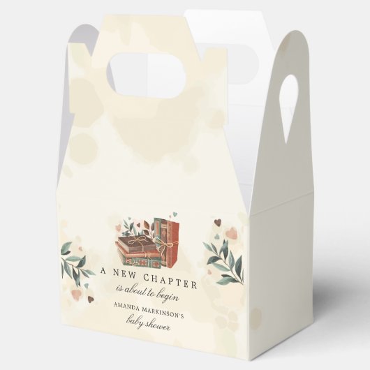 Een nieuw hoofdstuk gaat het Baby shower beginnen Bedankdoosjes (Geopend)