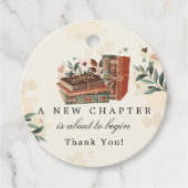 Een nieuw hoofdstuk gaat het Baby shower beginnen Bedankjes Labels (Voorkant)