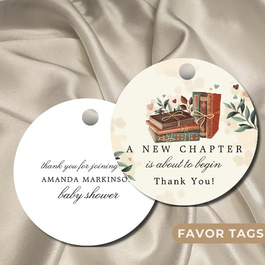 Een nieuw hoofdstuk gaat het Baby shower beginnen Bedankjes Labels