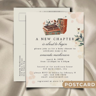 Een nieuw hoofdstuk gaat het Baby shower beginnen Briefkaart