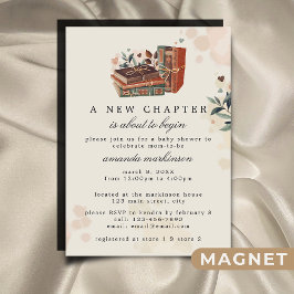 Een nieuw hoofdstuk gaat het Baby shower beginnen Magnetische Uitnodiging