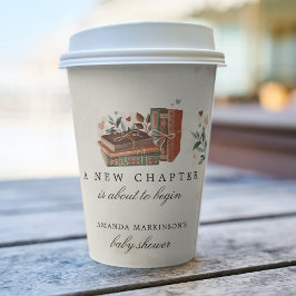 Een nieuw hoofdstuk gaat het Baby shower beginnen Papieren Bekers
