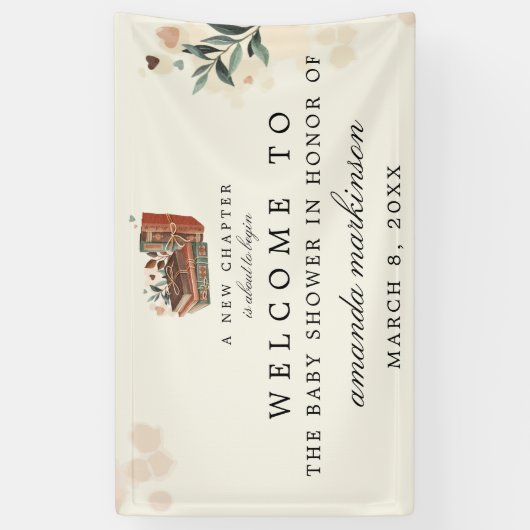 Een nieuw hoofdstuk gaat over Begins Baby shower W Spandoek (Verticaal)