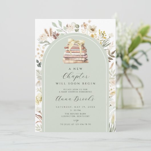 Een nieuw hoofdstuk Genderneutraal Baby shower Kaart (Staand voorkant)