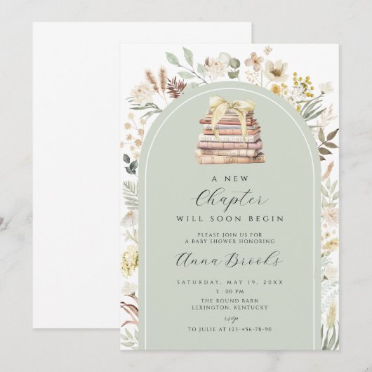 Een nieuw hoofdstuk Genderneutraal Baby shower Kaart (Voorkant / Achterkant)