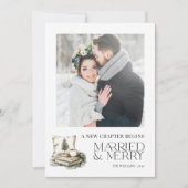 Een nieuw hoofdstuk Getrouwd & Vrolijk Gezellig Ne Feestdagenkaart (Voorkant)