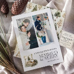 Een nieuw hoofdstuk Getrouwd & Vrolijk Gezellig Ne Feestdagenkaart<br><div class="desc">Houd het eenvoudig, stijlvol en oprecht met deze Married & Merry-kaart. Met twee grote fotoruimtes en de ontroerende zin "A New Chapter Begins", is het ontworpen om je liefde te laten zien, terwijl de rustieke illustratie van pijnbomen en gezellige details een seizoensgebonden afwerking toevoegt. 💍 Eerste getrouwde kerst aandenken 📸...</div>