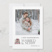 Een nieuw hoofdstuk Getrouwd & Vrolijk Pas getrouw Feestdagenkaart (Voorkant)