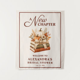 Een Nieuw Hoofdstuk Herfst Pompoen Boeken Bruidsfe Wandkleed