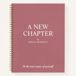Een nieuw hoofdstuk   Modern stoffig Roos Notitieboek