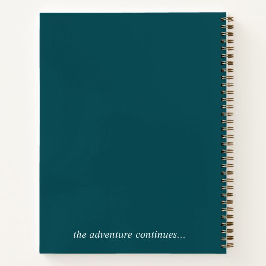 Een nieuw hoofdstuk | Moderne Blauwgroen Novel Sty Notitieboek (Achterkant)