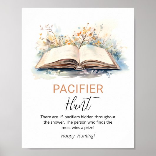 Een nieuw hoofdstuk Pacifier Hunt Shower Game Sign Poster (Voorkant)