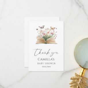 Een nieuw hoofdstuk Storybook Baby shower Bedankkaart