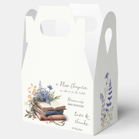 Een nieuw hoofdstuk verhaal boek baby shower gedru bedankdoosjes (Geopend)
