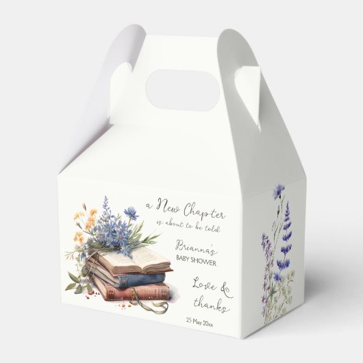 Een nieuw hoofdstuk verhaal boek baby shower gedru bedankdoosjes (Voorkant Zijde)