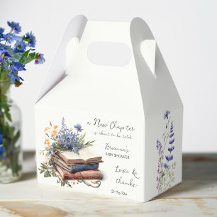 Een nieuw hoofdstuk verhaal boek baby shower gedru bedankdoosjes