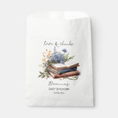 Een nieuw hoofdstuk verhaal boek baby shower gedru bedankzakje (Voorkant)