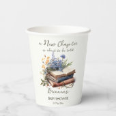 Een nieuw hoofdstuk verhaal boek baby shower gedru papieren bekers (Achterkant)