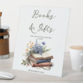 Een nieuw hoofdstuk verhaal boek baby shower gesch reclamebord met voetstuk (Insitu)