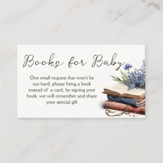 Een nieuw hoofdstuk verhaalboek baby shower boek a informatiekaartje (Voorkant)