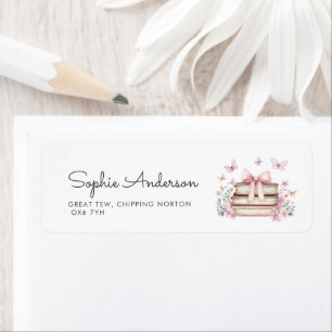 Een nieuw hoofdstuk verhaalboek babyshower adres etiket