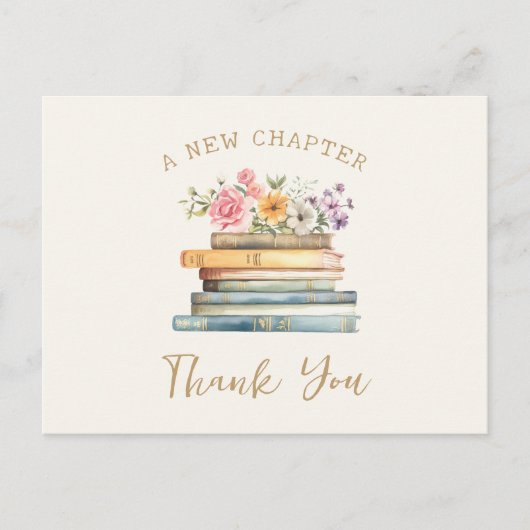 Een nieuw hoofdstuk Vrijgezellenfeest Dank u wel Briefkaart (Voorkant)