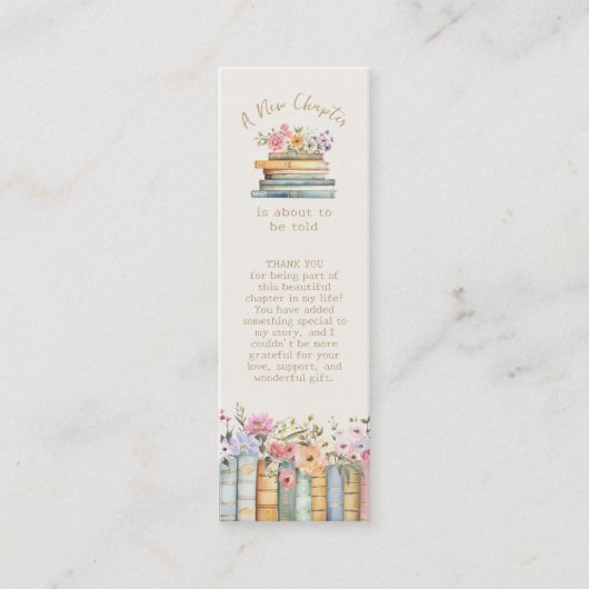 Een nieuw hoofdstuk Wildflower Book Bladwijzer Fav Mini Visitekaartje (Voorkant)