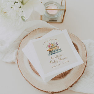 Een nieuw hoofdstuk Wildflower Books Baby Shower Servet