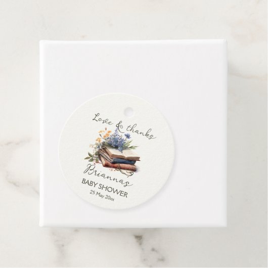 Een nieuw hoofdstukverhaalboek baby shower gunst bedankjes labels (In situ)