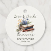 Een nieuw hoofdstukverhaalboek baby shower gunst bedankjes labels (Voorkant)