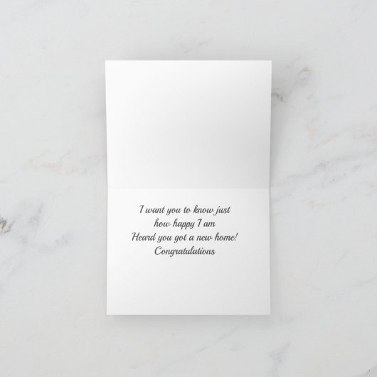 ***EEN NIEUW HUIS*** GEFELICITEERD! KAART (Binnen)