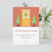 Een nieuw huis voor de Feestdagen Christmas Kaart (Staand voorkant)