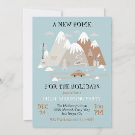 Een nieuw huis voor de opwarmpartij van feestdagen kaart
